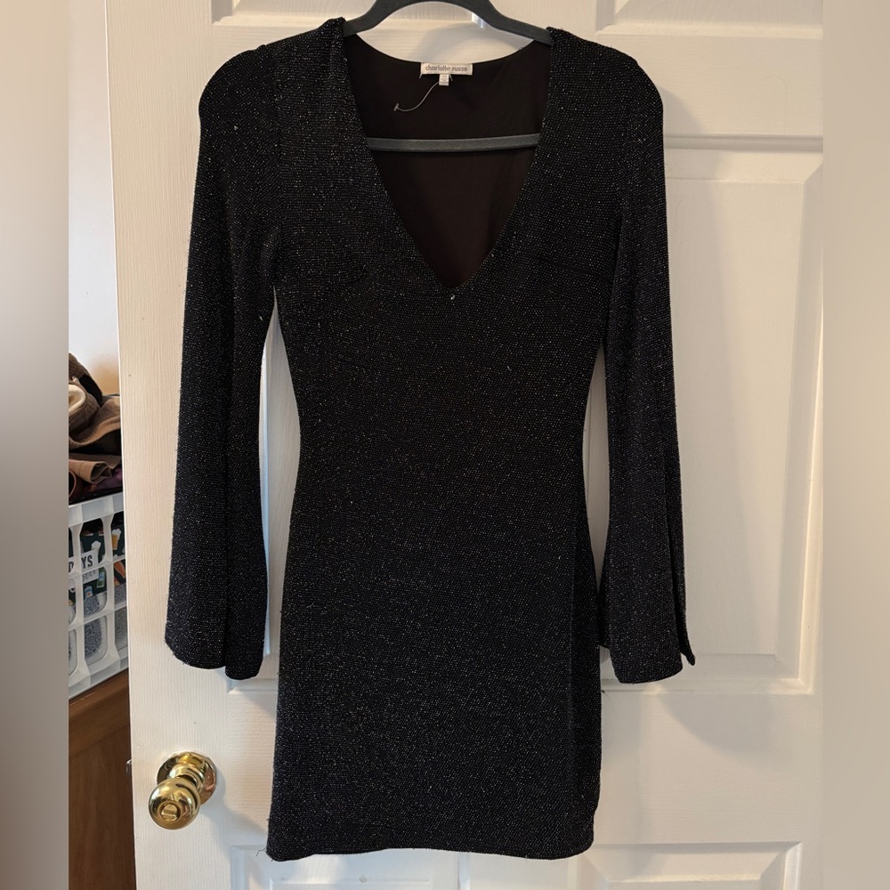 Elegant Black Glitter Dress